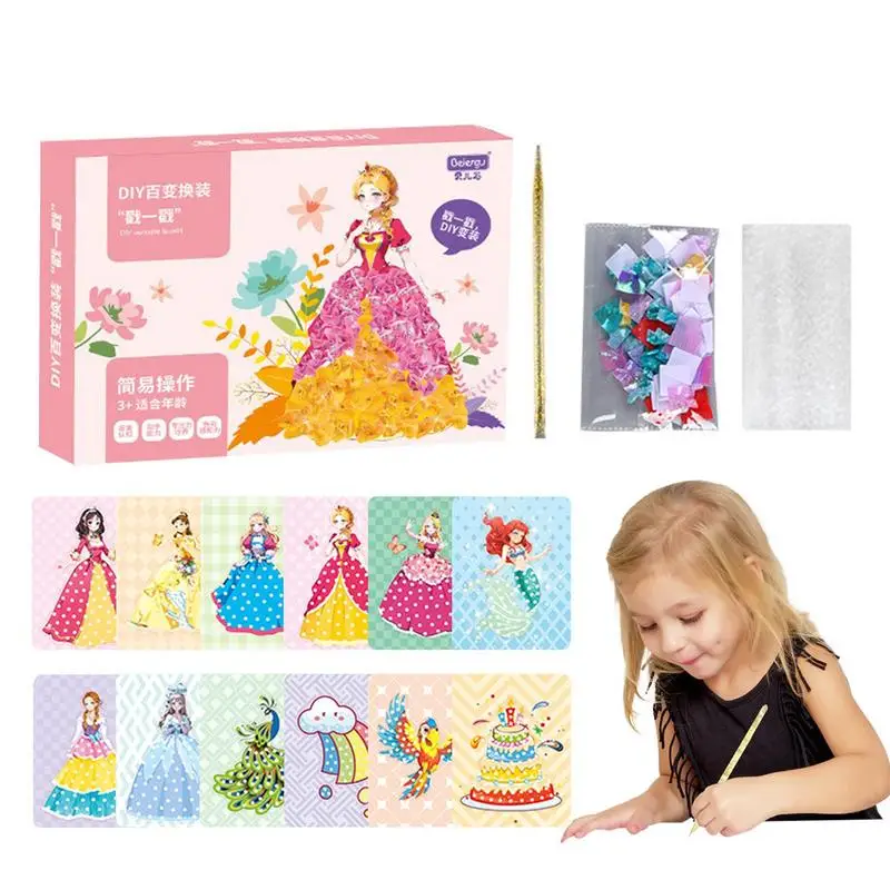 Prinses Aankleden Poke Boek Kids Kunsteducatie Boek Poke Craft Kit Meisjes Verkleedboek Diy Poke Leuke Prinses Dress Up Ambachten Kit