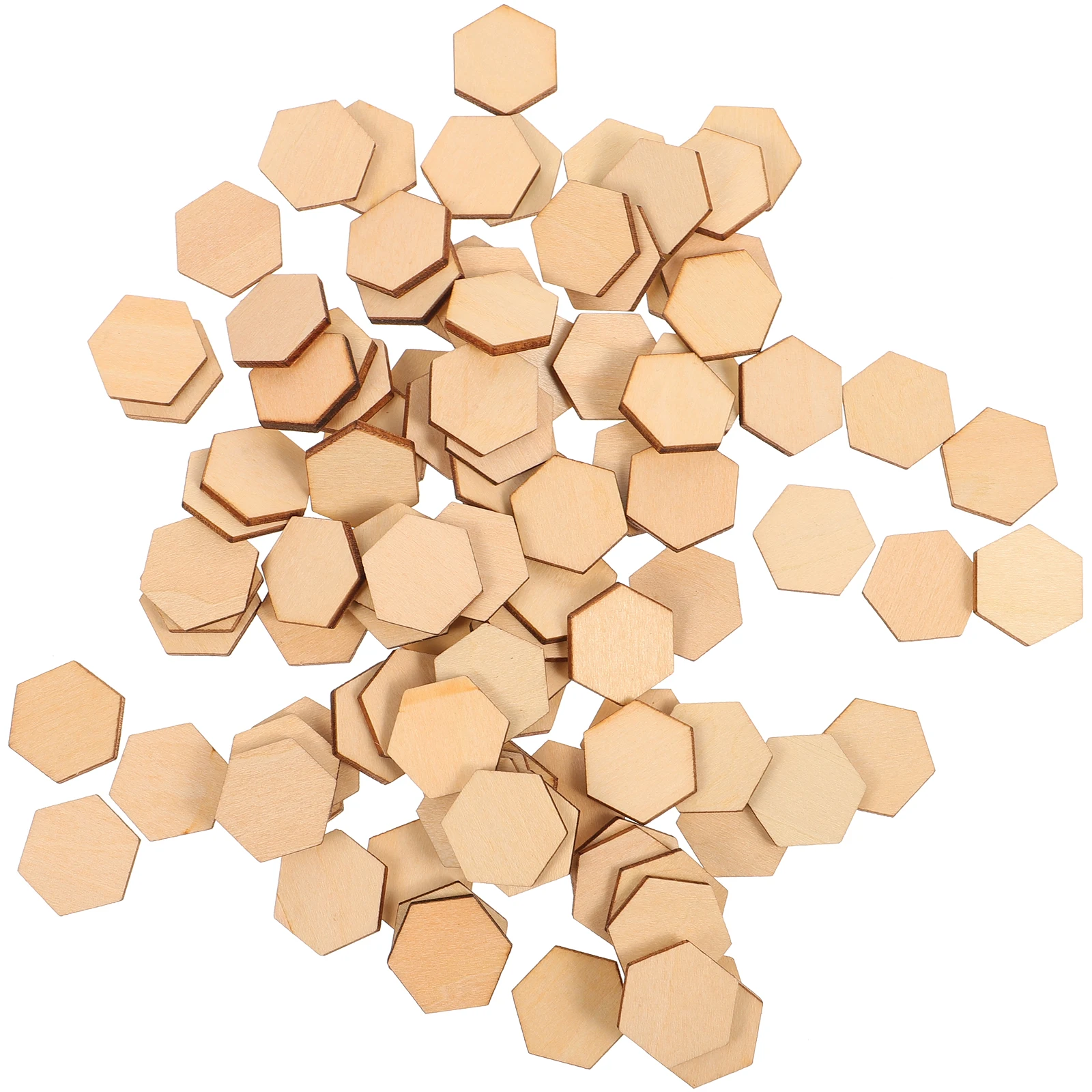 

100 Hexagonal Decorations Wooden Ornaments Smooth Durable DIY Crafts Hanging Ornaments Wooden Pieces Christmas Wall