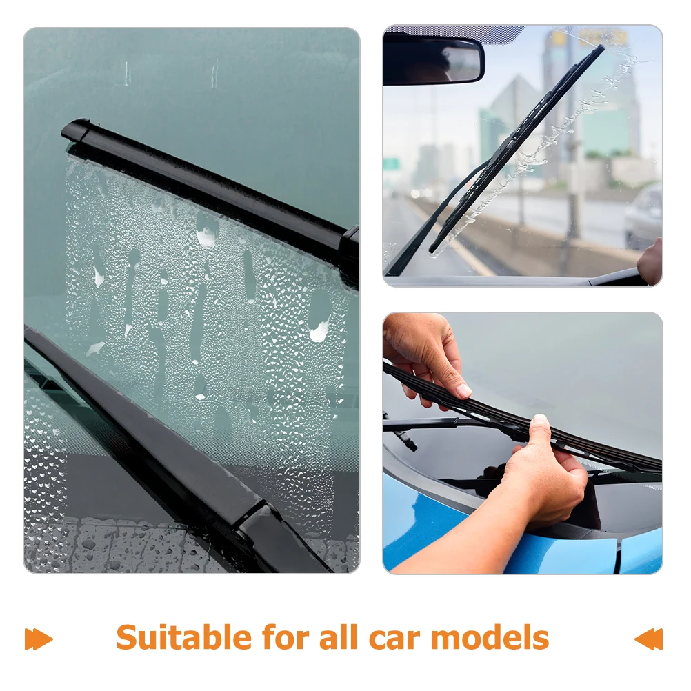 

4pcs Wiper Rubber Strips Car Windshield Replacement Blade Adhesive Inserts Refills Strip For All Models Weather Resistant