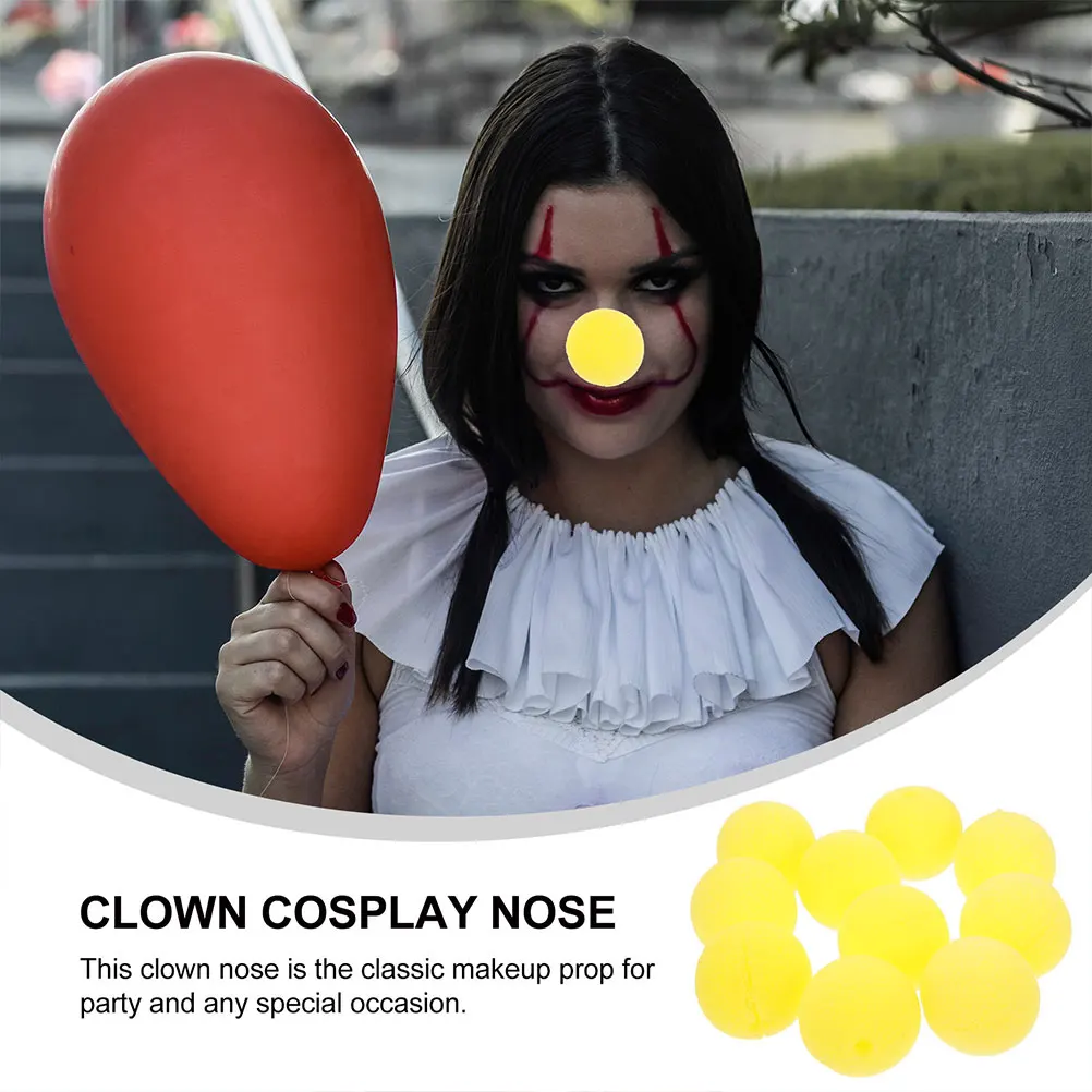 

40 Pcs Clown Nose with Elastic Prop Sponge Carnival Dress up Clothing Yellow Halloween