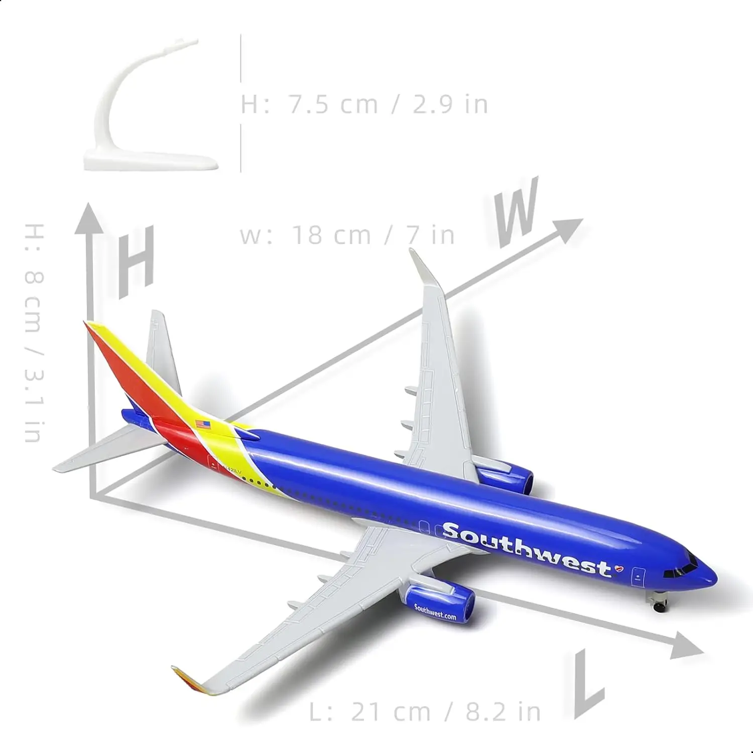 Scale 20cm Model Diecast Alloy Metal Southwest B737 boys toys Model airplanes Airways adults fun Aircraft Collection Display