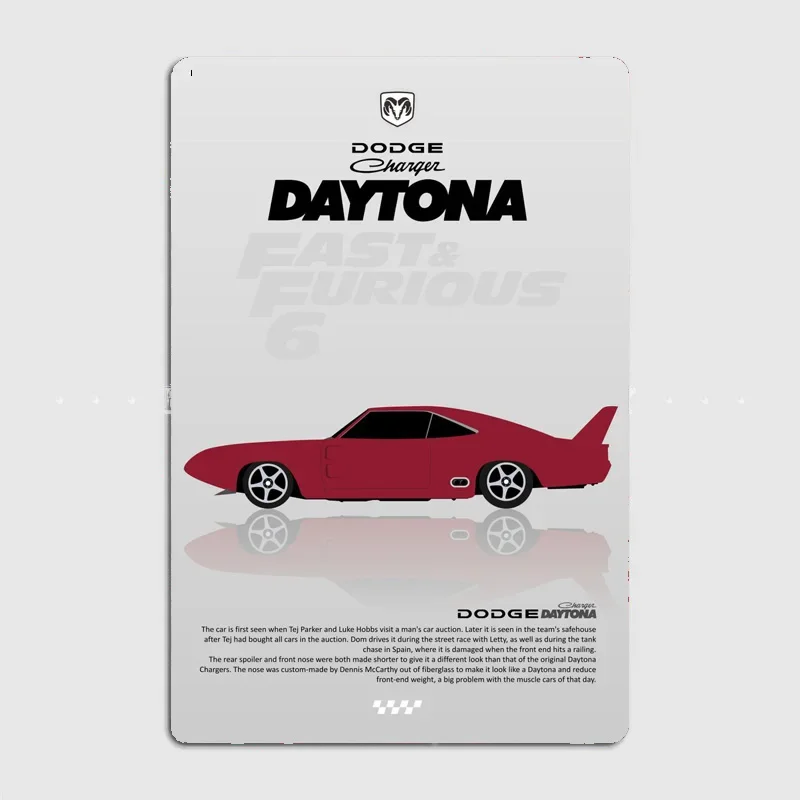 Charger Daytona Classics Car Retro Metal Sign Poster Garage Indoor Room Decor Club Bar Custom Tin Home Decor Wall Decor
