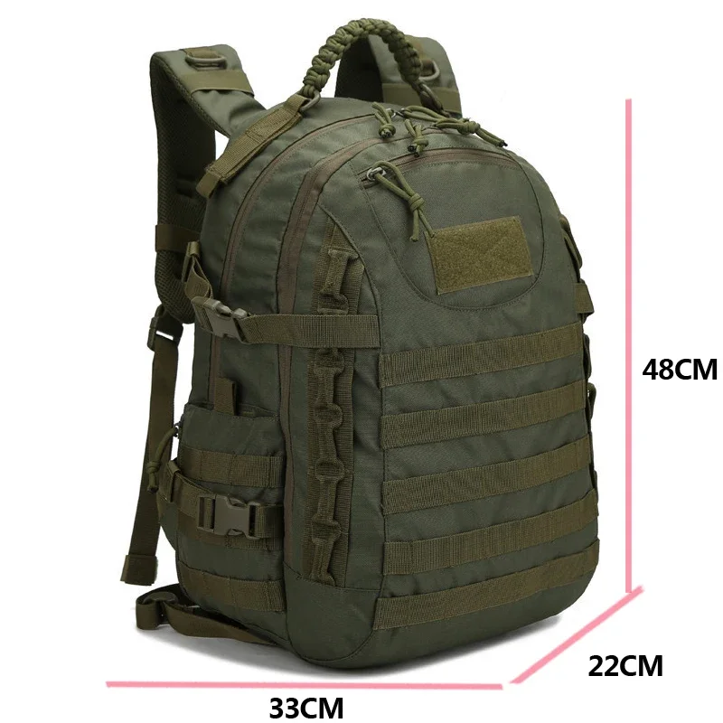 Mochila de deportes al aire libre para hombre, bolsa impermeable para acampar, senderismo, espalda suave, gran capacidad de 35 litros, MOLLE