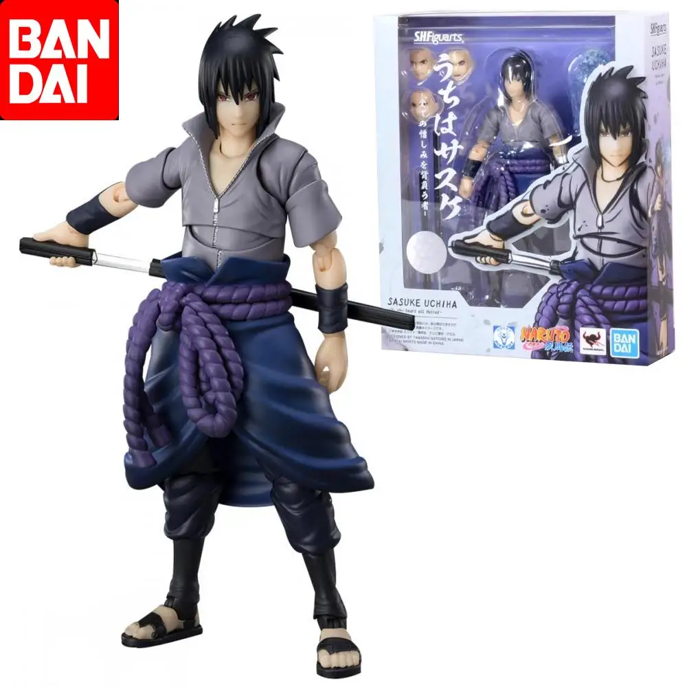 

Bandai Original SHF NARUTO Shippuden Uchiha Sasuke Anime Action Figure Toys For Boys Girls Kids Children Birthday Gifts Model