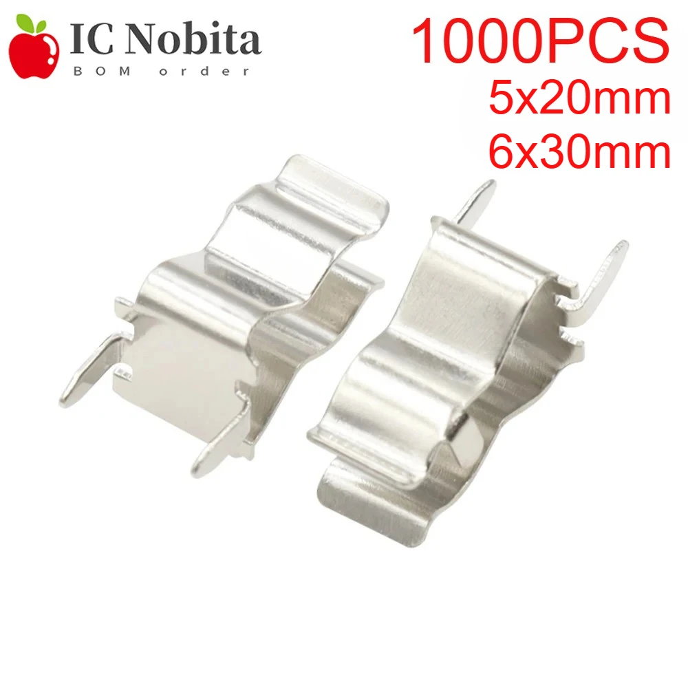

1000PCS 5x20mm 6x30mm Fuse Holder Ceramic Fuse Clip for Glass Tube Fuses Socket with Brass Contacts Fastening Type