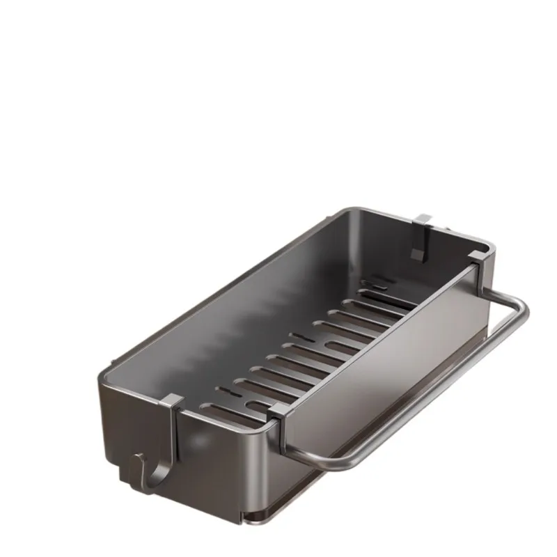 

Suction cup drain basket kitchen multi-functional sink rack rag rod sponge storage rack rectangular wall hanging seasoning rack