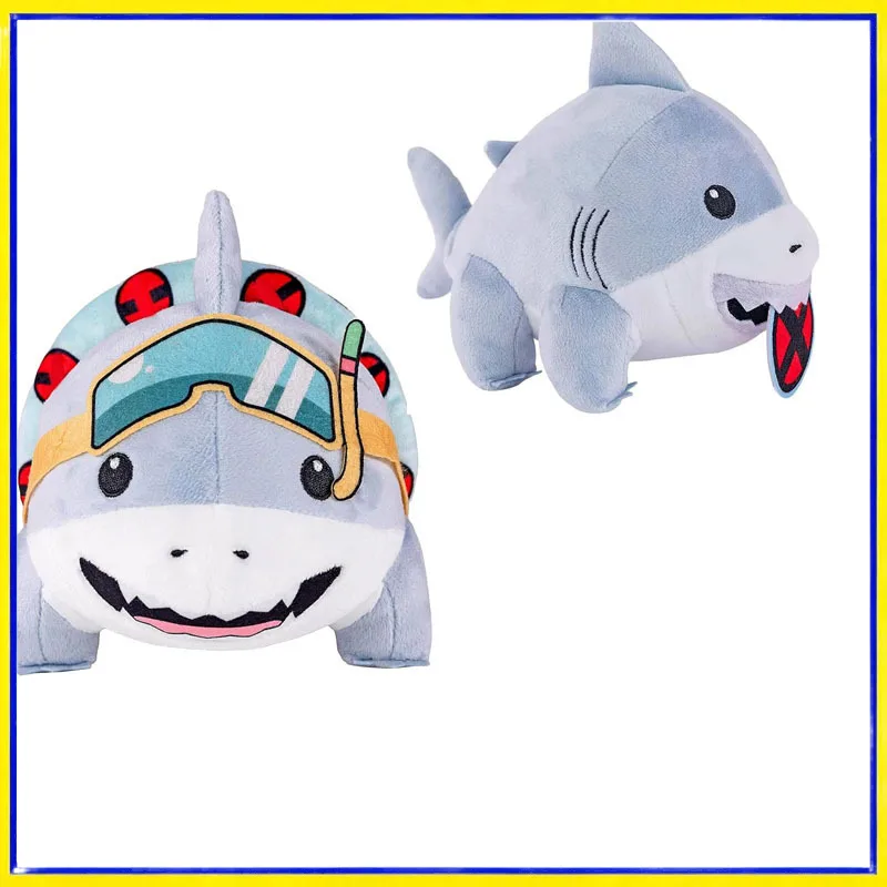 Jeff a terra tubarão brinquedo de pelúcia bonito animal de pelúcia boneca personagem dos desenhos animados presente colecionável para crianças fãs festa aniversário casa deco