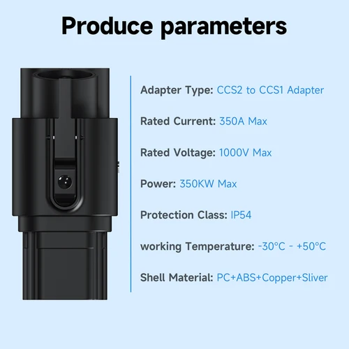 Imagen 2 del producto AFYEEV CCS2 a CCS1 adaptador 350A 350kW de CCS2 a CCS1 DC + AC cargador de vehículo eléctrico DC 1000V adaptador de carga rápida Ev