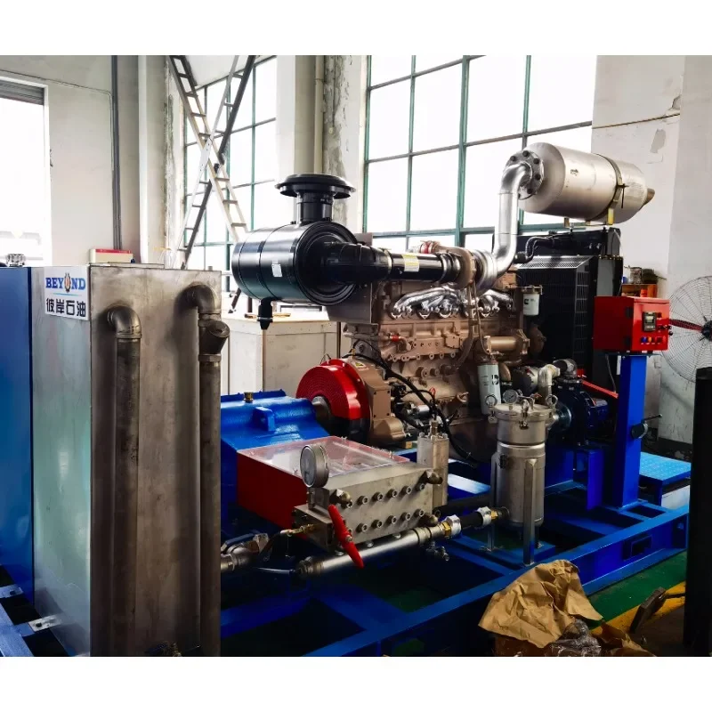 T335 High Pressure Diesel Engine Triplex Single Acting Plunger Reciprocating Water Cleaning Mud Pump