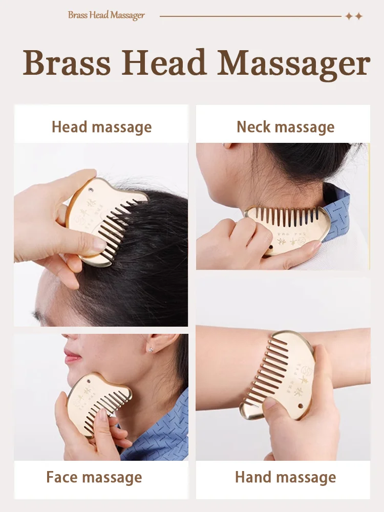 Free custom logo copper guassha comb massage Comb skin massager Meridian comb massager