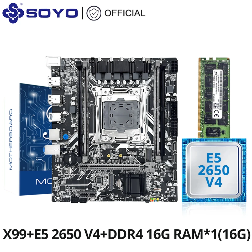 SOYO X99 Motherboard Set Kit With LGA2011-3 Xeon E5 2650 V4 CPU