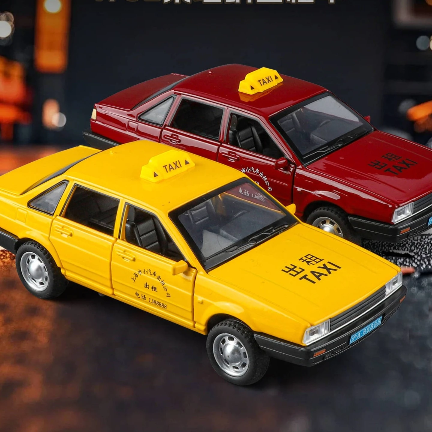 1:32 Santana taxi Car Model Toy Doors Opened Sound Light Police Cars Alloy Diecast Coach Vehicle Models Collection Kids Gifts