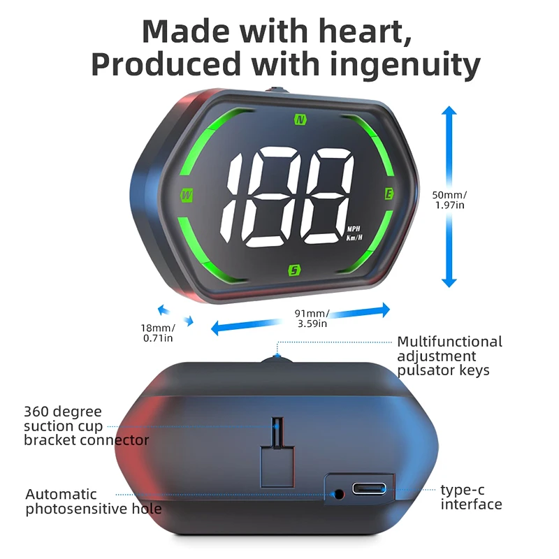 USB Car HUD Head Display Digital Speedometer GPS Speed Meter KMH MPH Dispaly For Truck Motorcycle Auto Part Accessories