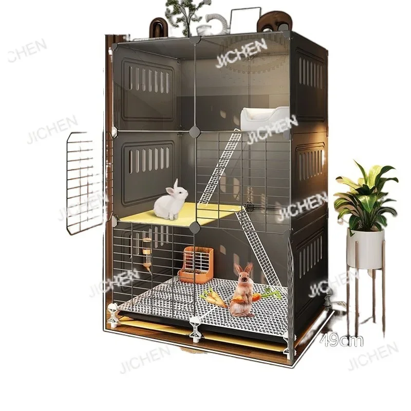 

HUNAN Rabbit Cage Household Large Splash-proof Indoor Special Reinforcement Encryption Breeding Raised Rabbit Villa Storage Cabi