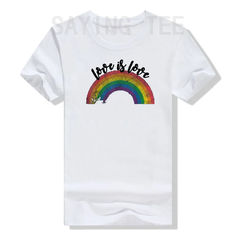 T-shirt à imprimé coloré arc-en-ciel vintage, blouses à manches courtes, t-shirt amusant, t-shirt graphique fier, Gay Pride, LGBT Love Is Love, LgCustom q