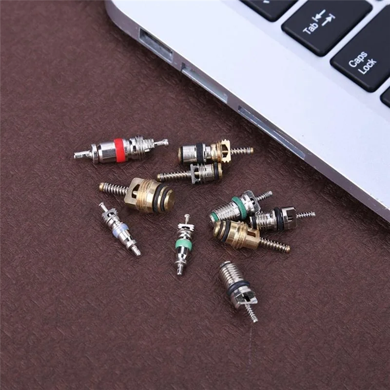 

104Pcs Car Air Conditioner Valve Cores Assortment A/C AC Shrader Valve Core & Tool R134 R12 HVAC Valves Kit Replacement Parts