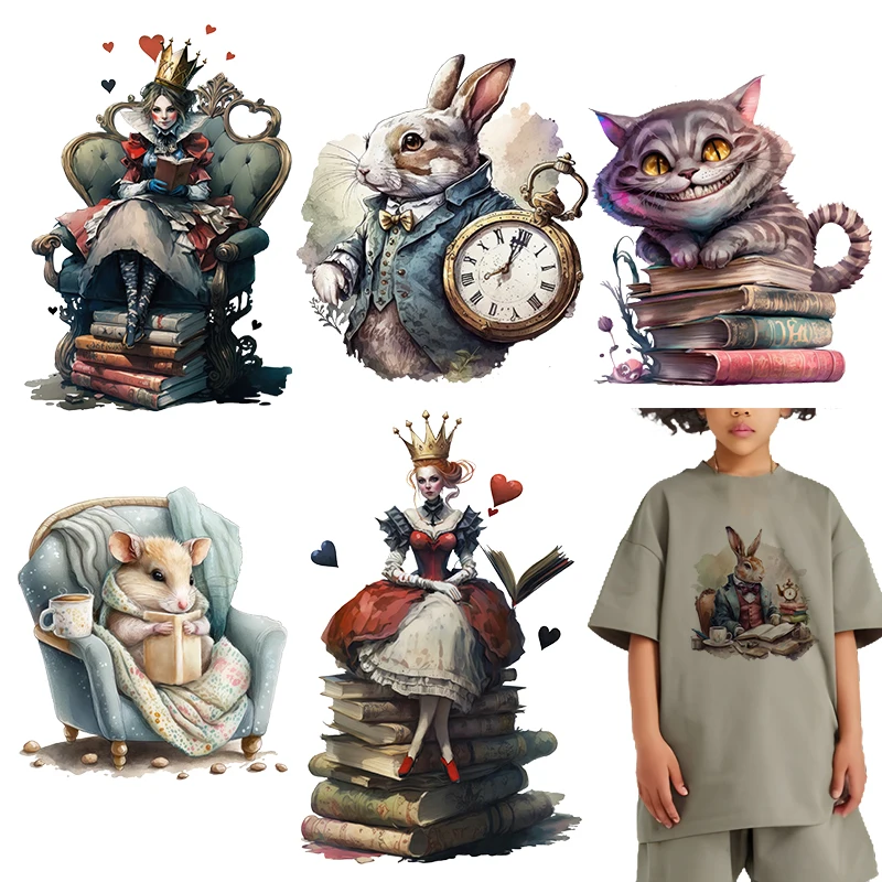 Watercolor Reading Book Adventure Iron on transfer for Children clothing dtf transfers ready to press Heat Transfer Printing