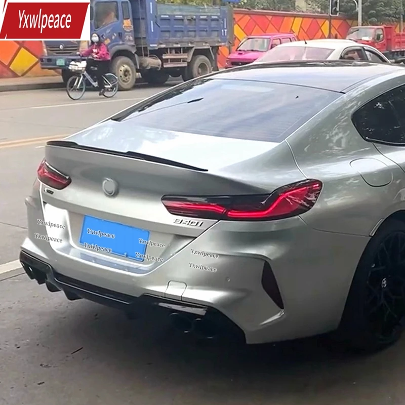 

For BMW 8 Series G16 M8 4 Door 2018 2019 2020 2021 2022 Spoiler ABS Gloss Black /Carbon Look Rear Trunk Lip Spoiler Wing