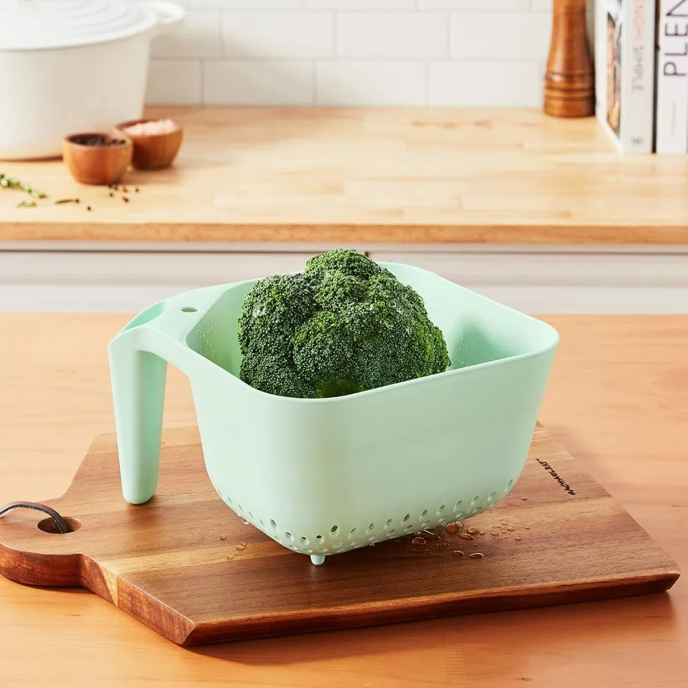 3-литровый дуршлаг, не содержащий бисфенола А, пищевой, безопасный, пластиковый фильтр с ручкой, сверхмощный, термостойкий, кухонный слив для макарон и овощей S