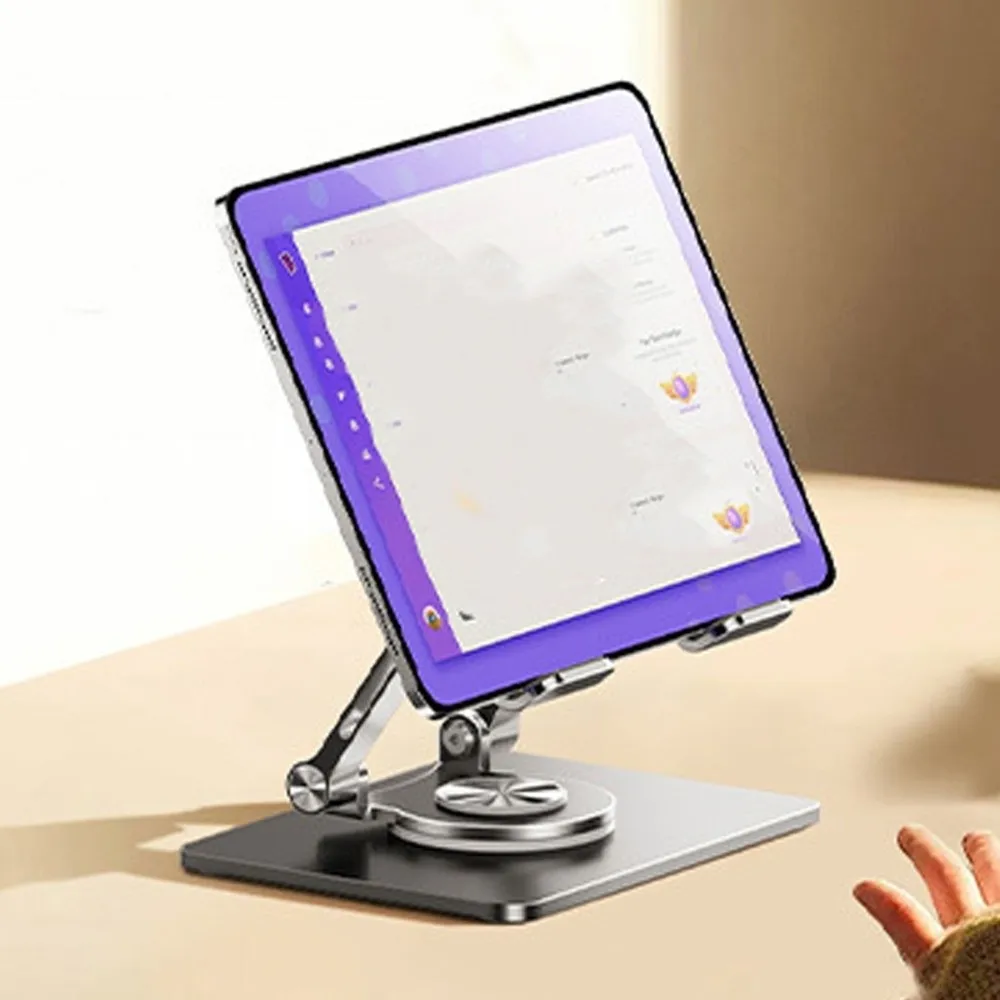 

360° Rotation Rotatable Tablet Stand Heat Dissipation Adjustable Tablet Holder Foldable Multi Angle Tablet Phone Metal Bracket