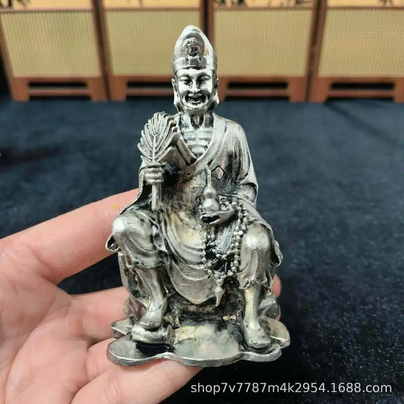 Brass Craftwork Silver-Plated Living Buddha Jigong Home Decorative Ornament