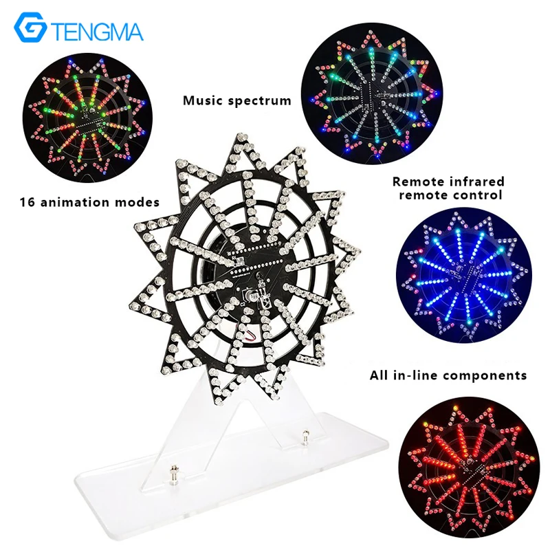 Colorful Cool Animation LED Electric Rotating Ferris Wheel Components DIY Welding Assembly Parts