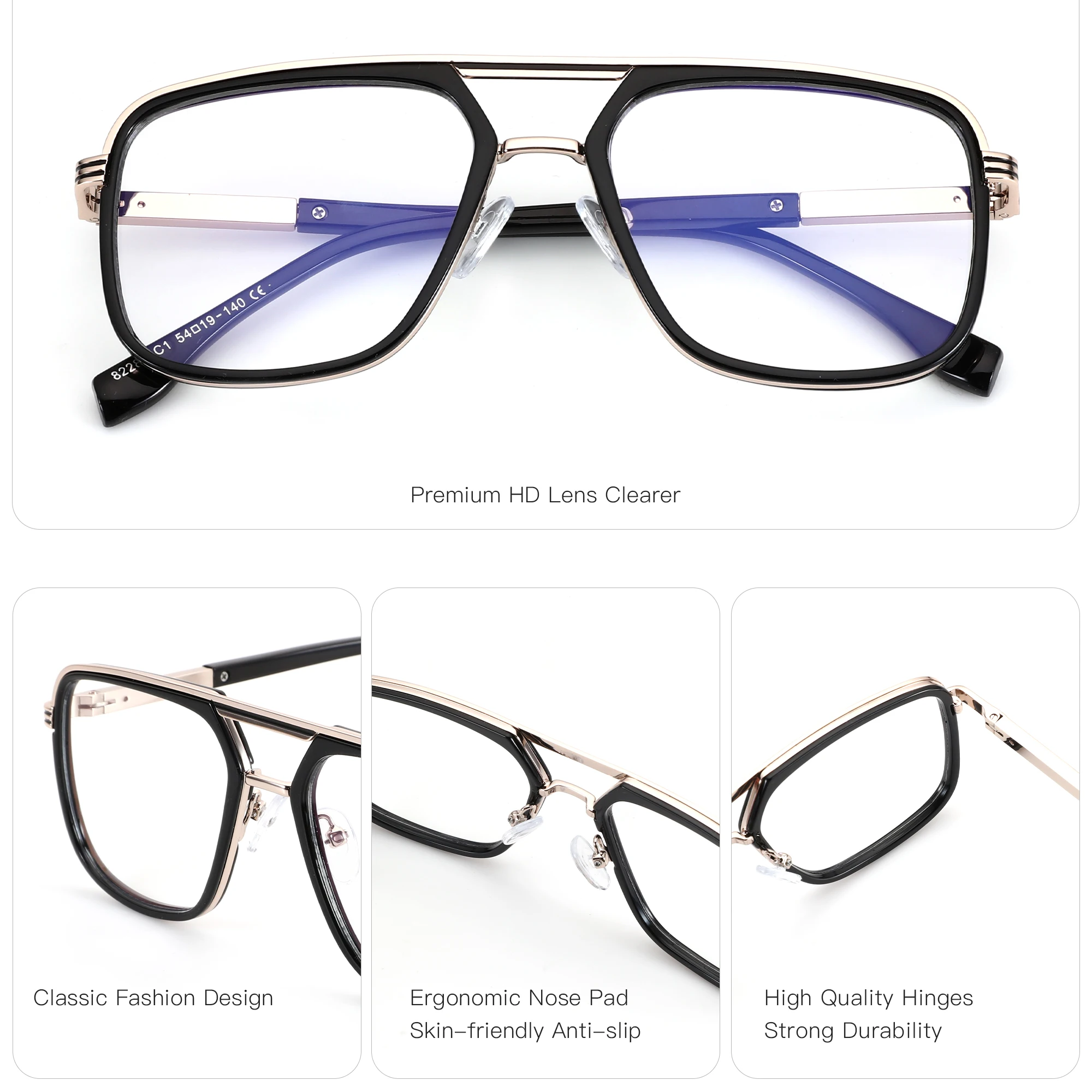 BLUEMOKY M Size Metal Pilot Prescription Glasses Aviator Optical Eyewear With Recipe Man Myopia/Photochromic Eyeglasses Men