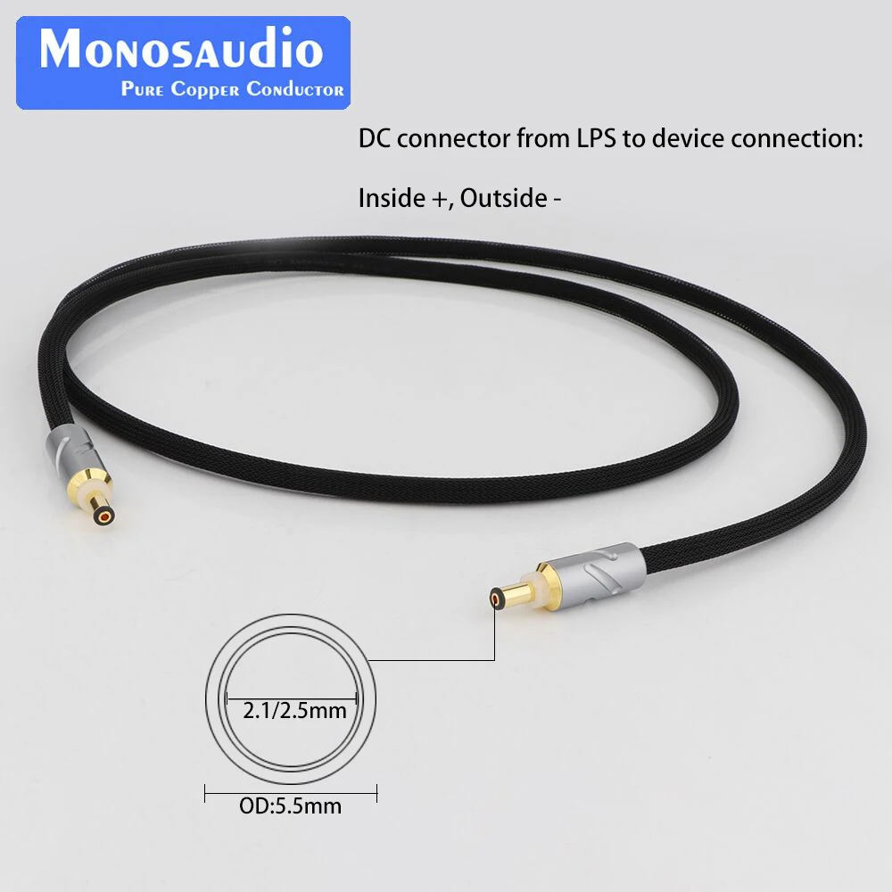 

OFC DC Cable for Keces Linear Power Supply HiFi DC Power Cable 2.5mm/2.1mm Audiophile Dedicated Audio DC5.5-2.1 Line