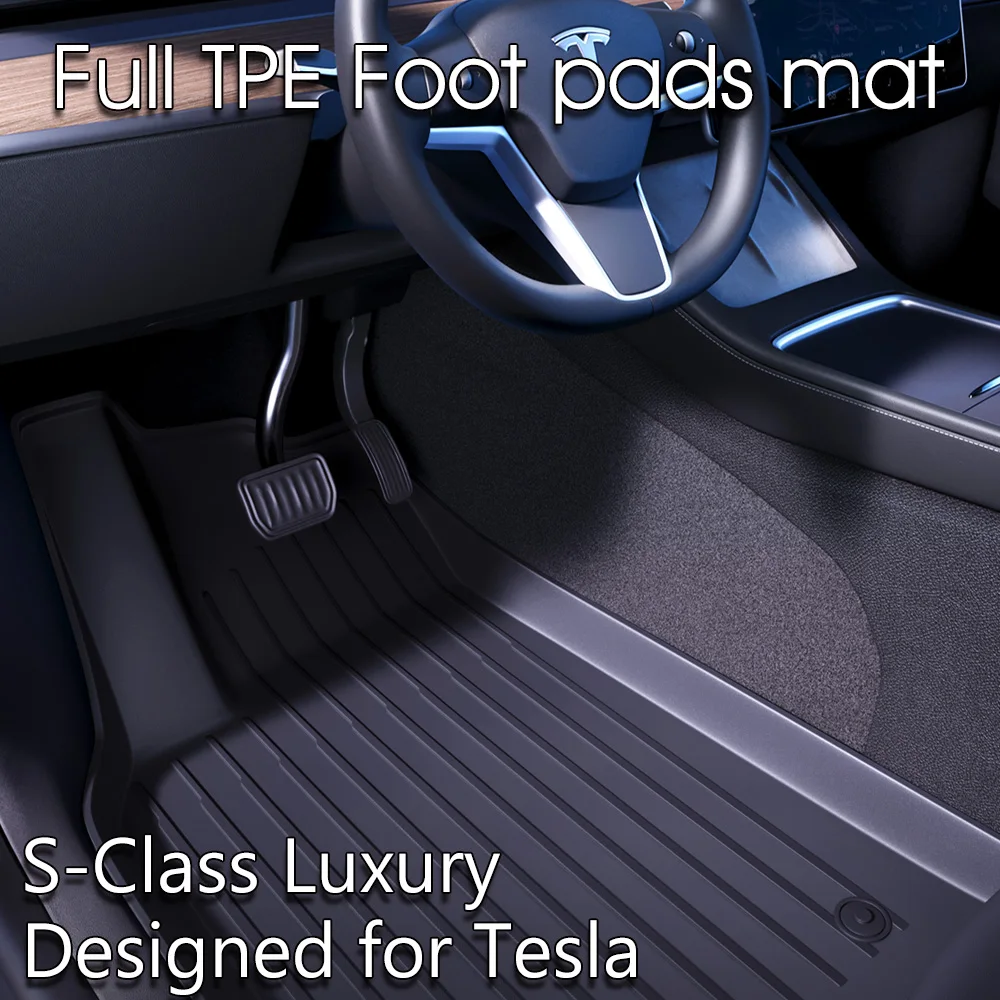 

New For Tesla Model 3 Y Foot Pads 2023 Car Interior Accessories TPE Waterproof Front And Rear Trunk Mat Rear Seat Backrest Pad