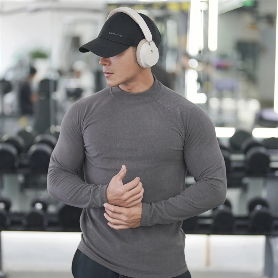 Gym Mens Sport Long Sleeve Compression T-shirt Quick Dry Running Shirt Casual Top Bodybuilding Singlets Male Fitness Sweatshirt