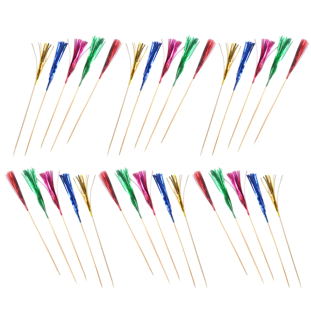 

100pcs Wooden Picks for Cake Drinks Fruits Food Party Supplies Birthday Wedding Holiday Decor