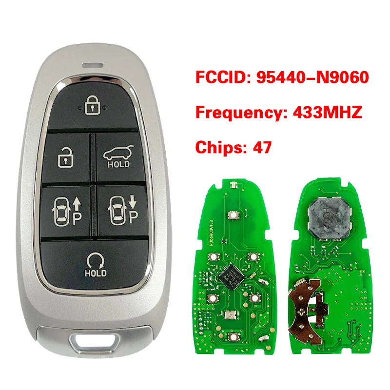 

CN020263 Aftermarket 6 Buttons Smart Remote Key 433MHZ 47 Chip FCC ID 95440-N9060 Keyless Go For Hyundai Tucson 2022