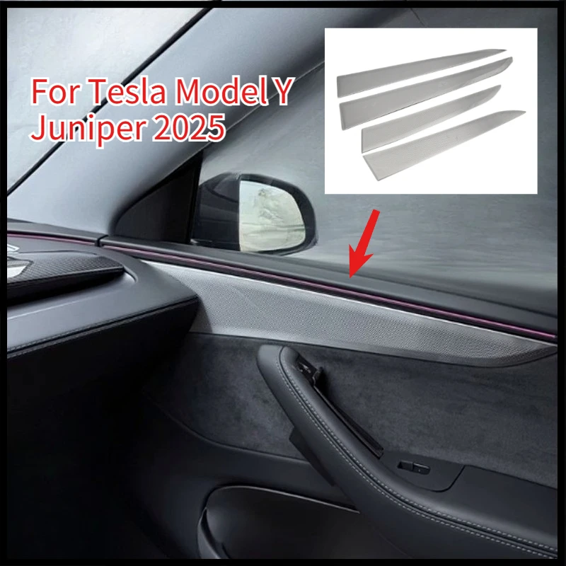 Horn Covers on The Front and Rear Door Panels for Tesla Model Y Juniper 2025+ Four Door Loudspeaker Car Interior Accessories