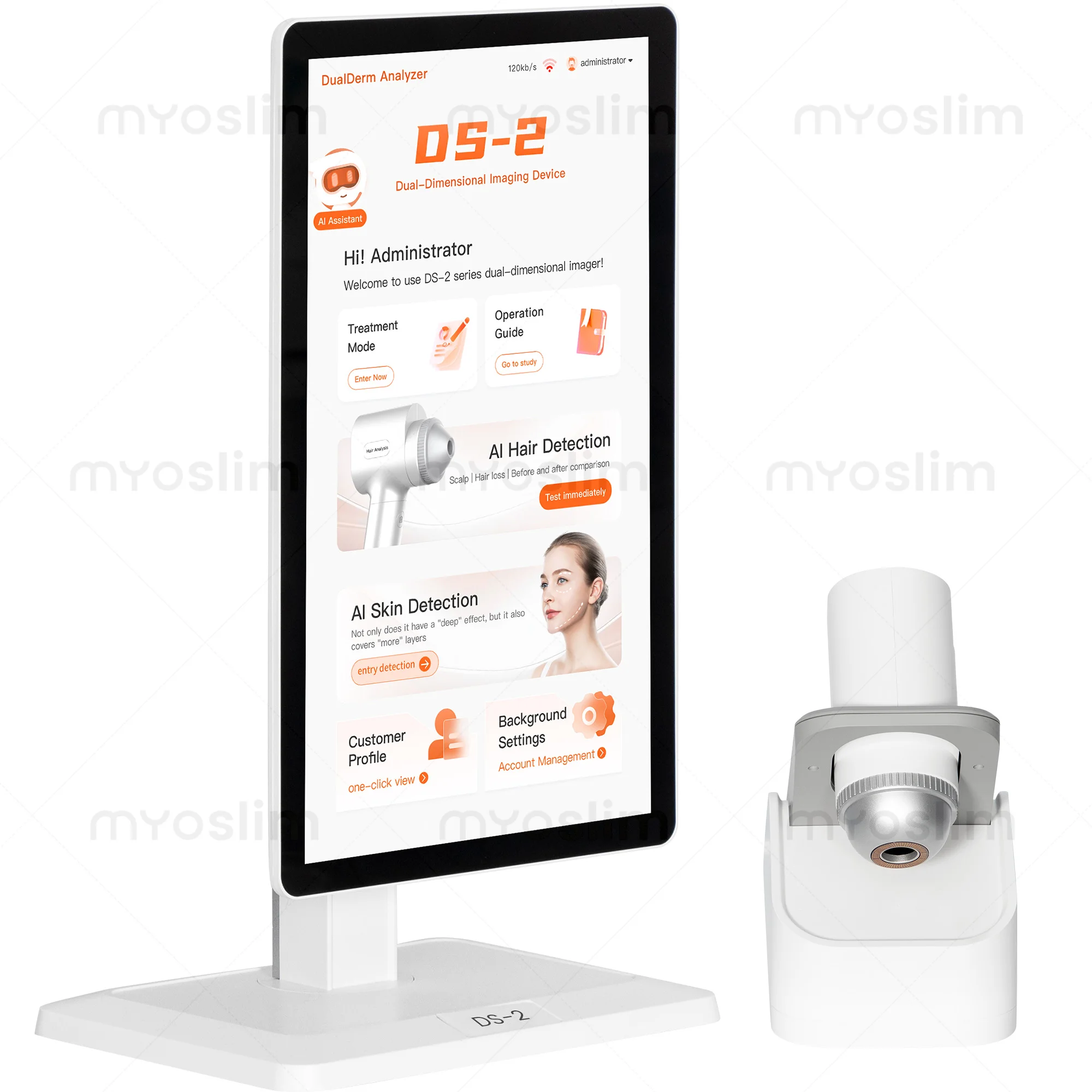 DS2 Hair Analyzer Mini Intelligent Access The Net Hair Detector Scalp Hair Follicle Analyzer AI Analysis Scalp Care Salon