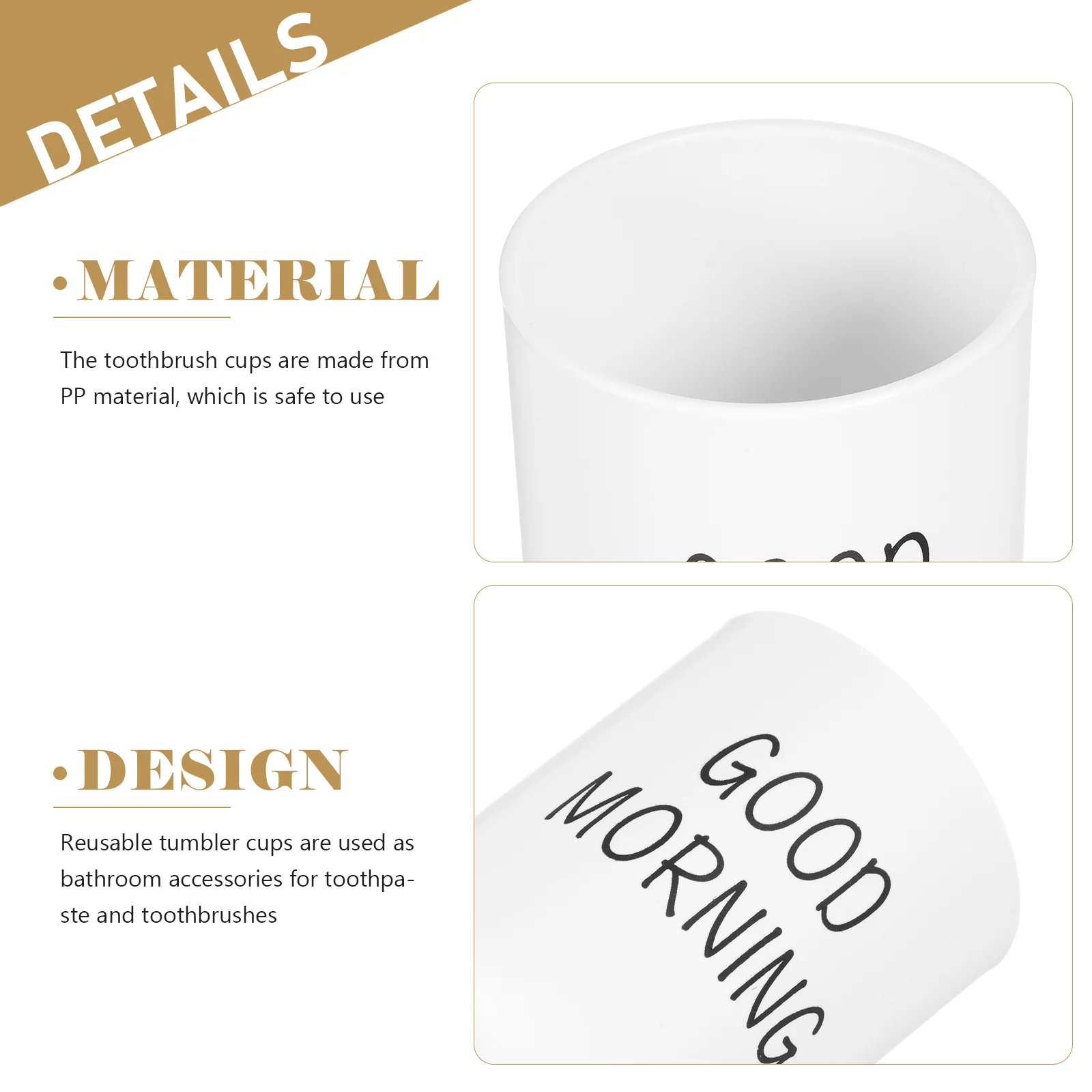 2 قطعة أكواب فرشاة الأسنان مادة Pp أكواب الحمام السلس قابلة لإعادة الاستخدام بهلوان بلاستيكي لحامل فرشاة الأسنان كوب الشرب السفر المنزلي