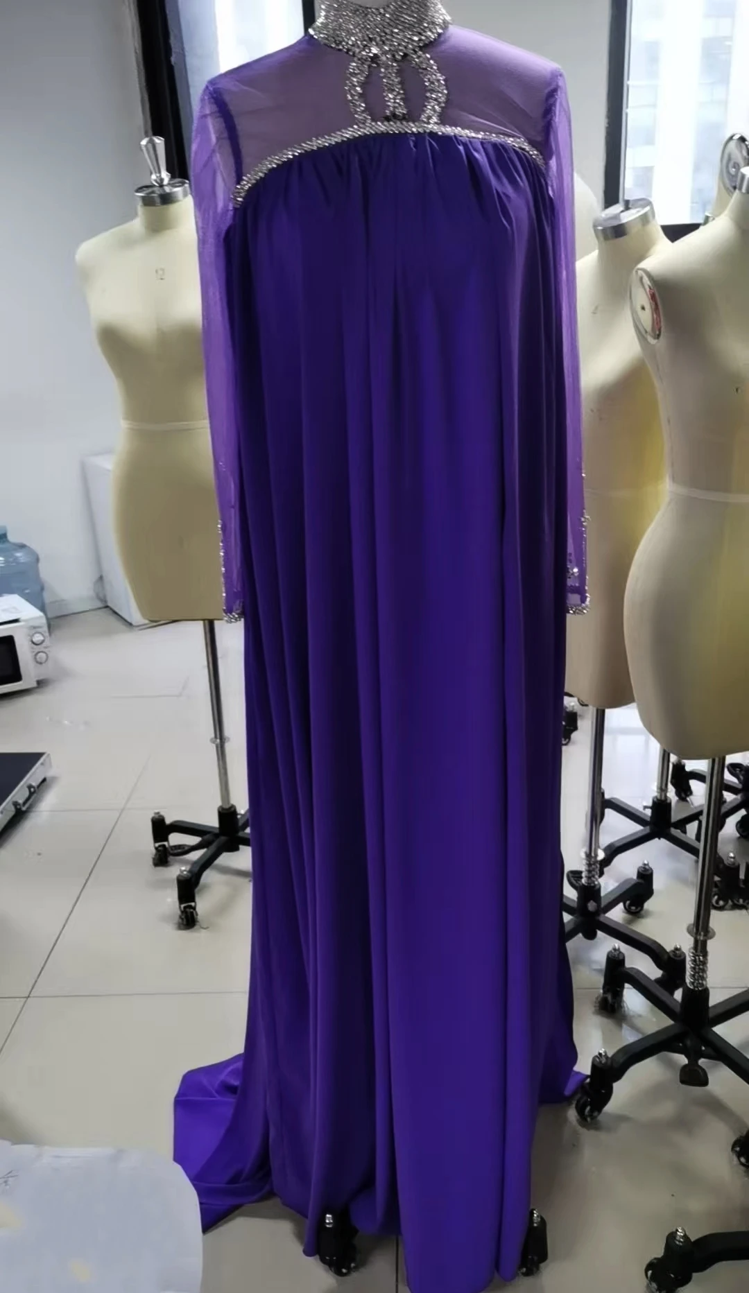 

Oisslec Prom Dress Elegant Vintage Sweet Purple Sexy Crystal Beads Customized Formal Occasion Prom Dress Evening Party Gowns