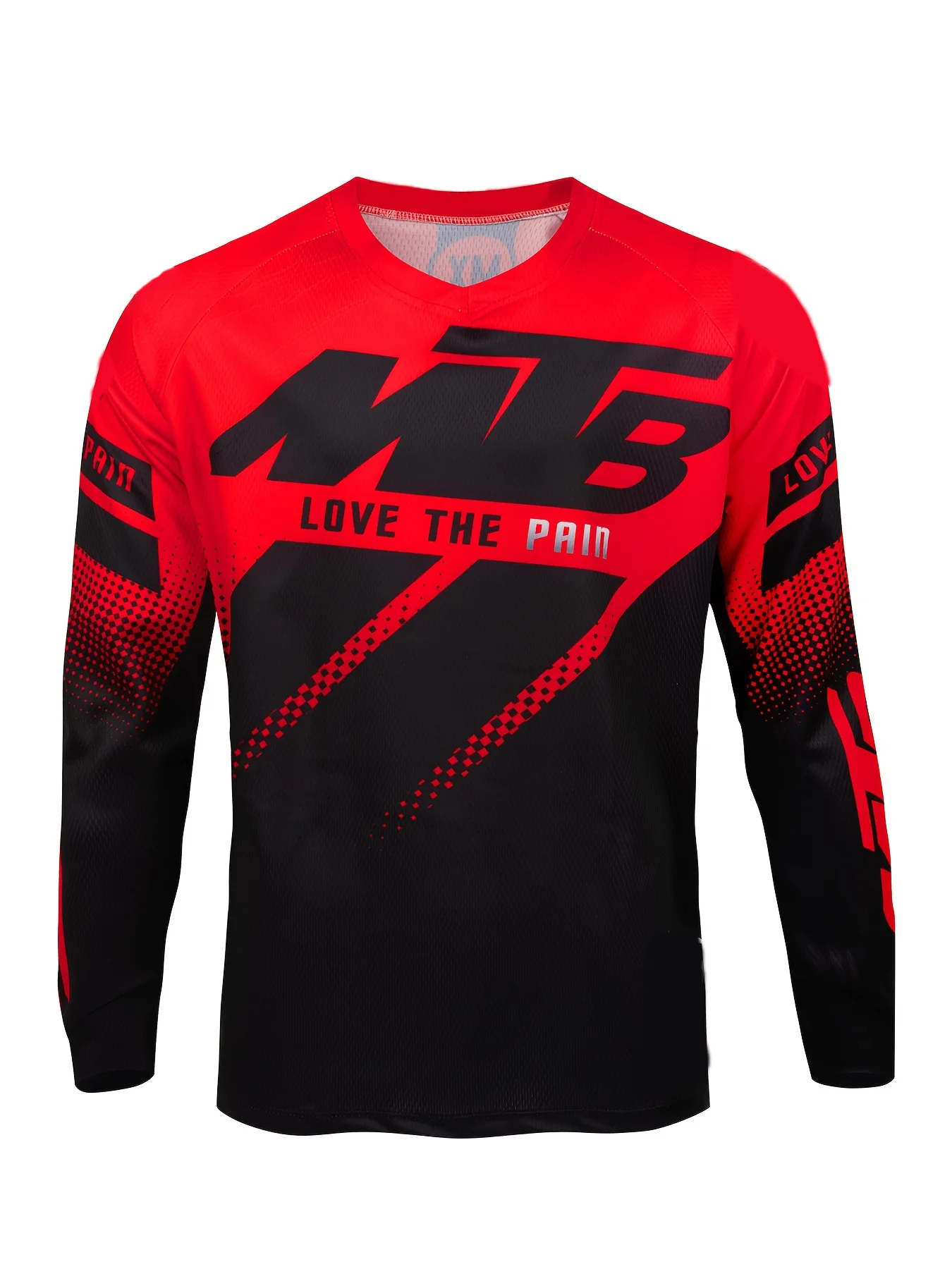 Men's Long Sleeve MTB Cycling Jersey Love The Pain Print MX  Motocross Shirt Breathable Outdoor Sports Racing Top Family Matchin