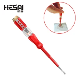 Portable LED Voltage 100-500V Test Pen Tester Flat Screwdriver Socket Detector Screw Driver Repair Electrician Tools