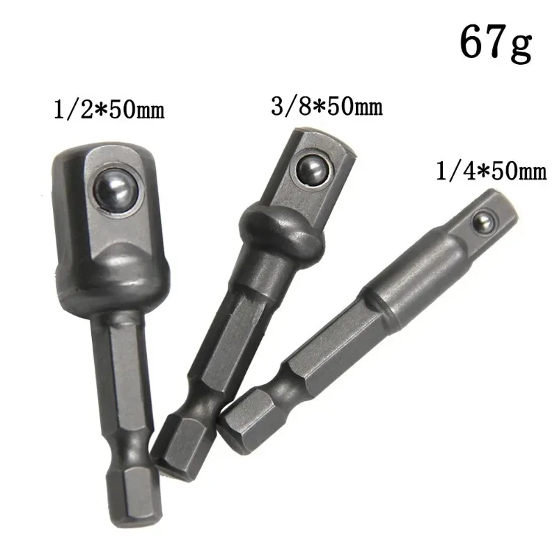 1/2 Screwdriver 3/8 Square Head 1/4 Sleeve Electric Tool Accessori Handle Natural for Extension Rod 50mm Adapter