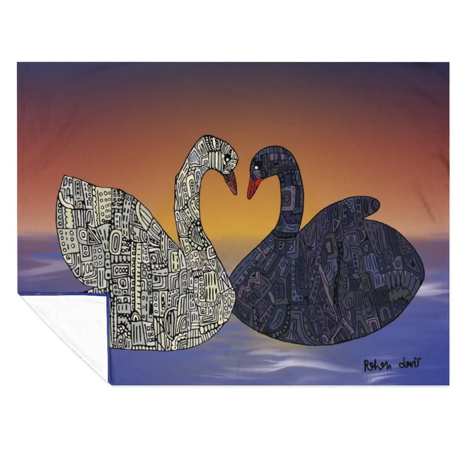 

Robot Swans Throw Blanket Luxury Thicken Flannel Fabric Bed Fashionable warm winter Blankets
