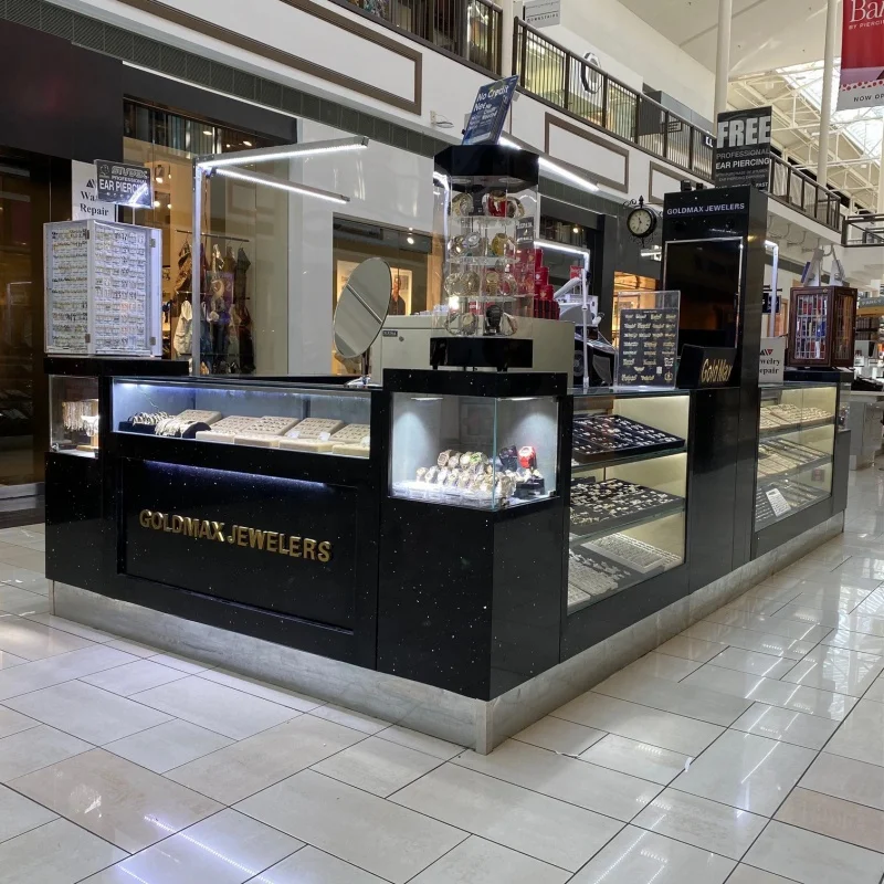 Kiosque de bijoux haut de gamme personnalisée, vitrine, mélangeur moderne, conception 3D