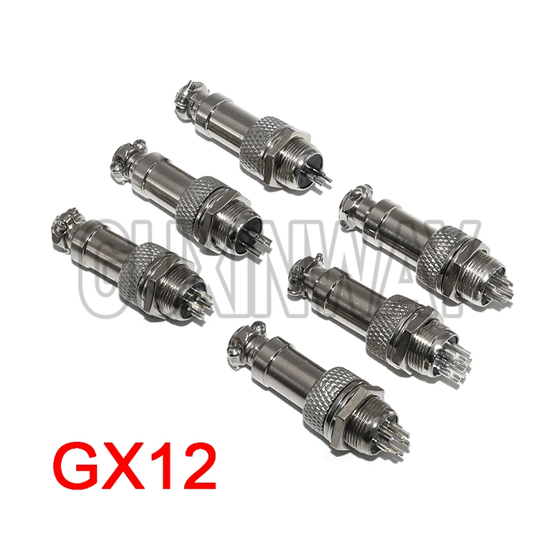 1Pair GX12 Universal Metal 2/3/4/5/6 Pin Male&Female Aviation Plug Wire Panel Connector