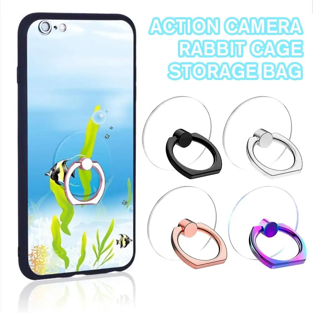 Transparent Cell Phone Holder Stand 360° Degree Rotation Finger Grip Kickstand Universal For IPhones Or Phone Case Z7W6