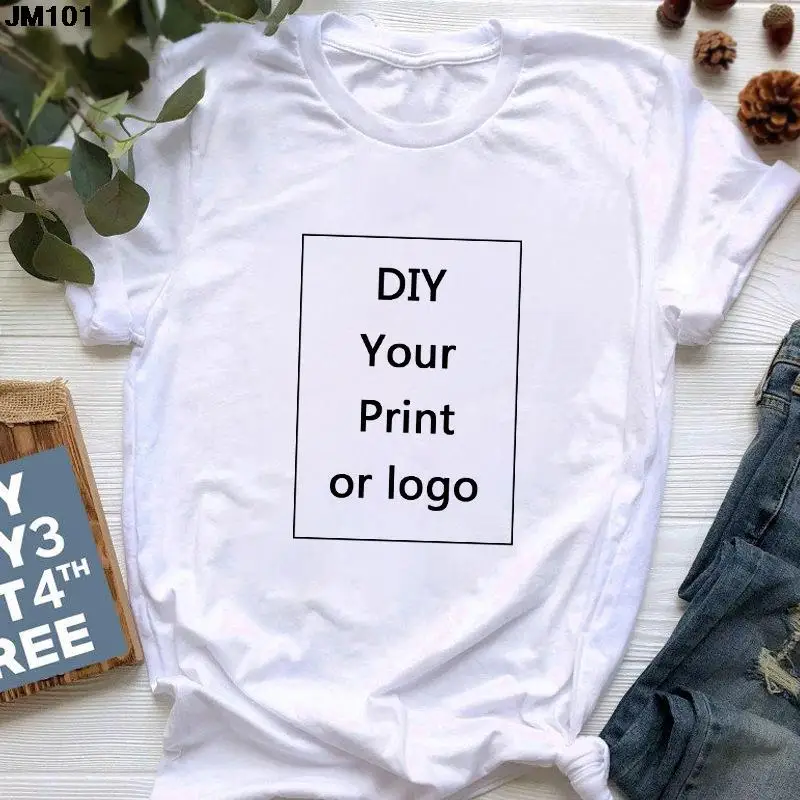 Custom Men's Tops Fashion Tshirt Customized Printed Casual T Shirt Harajuku Womens Top DIY Your Like Photo Or Logo White T-shirt