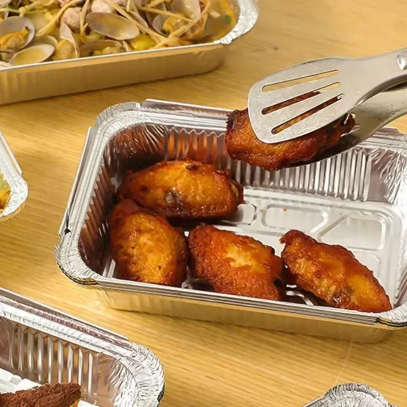 20/40PCS Aluminum Foil Trays Non-Stick Baking Pans Food Grade BBQ Bowl For Air Fryer Oven Baking Cooking Kitchen Tools view 6