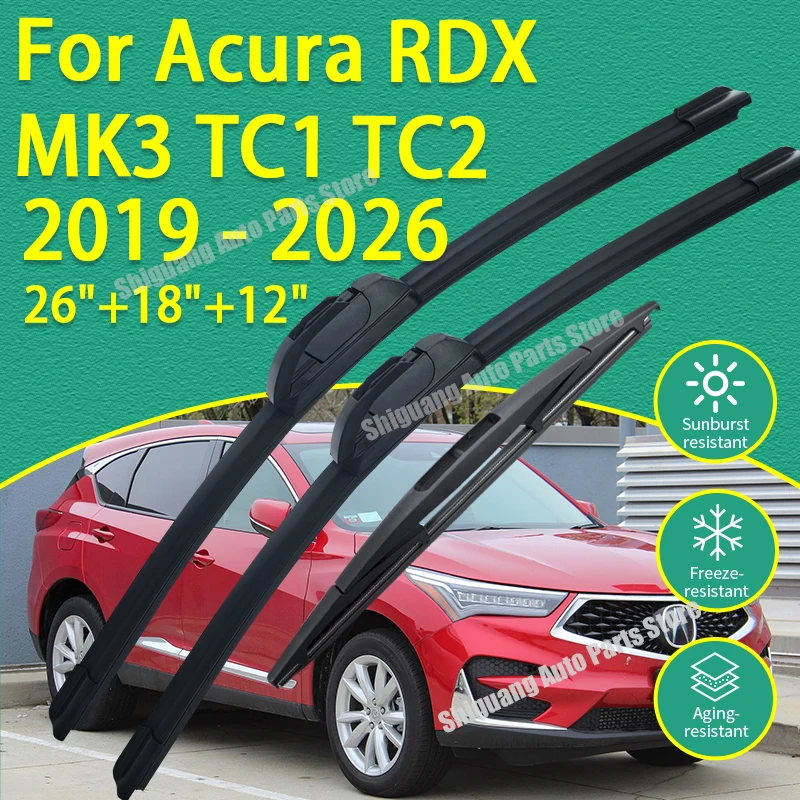 Limpiaparabrisas Delanteros y Traseros con Revestimiento de Silicona para Acura RDX MK3 TC1 TC2 2019-2026, Accesorios para Limpiaparabrisas, Escobillas para Parabrisas 2025
