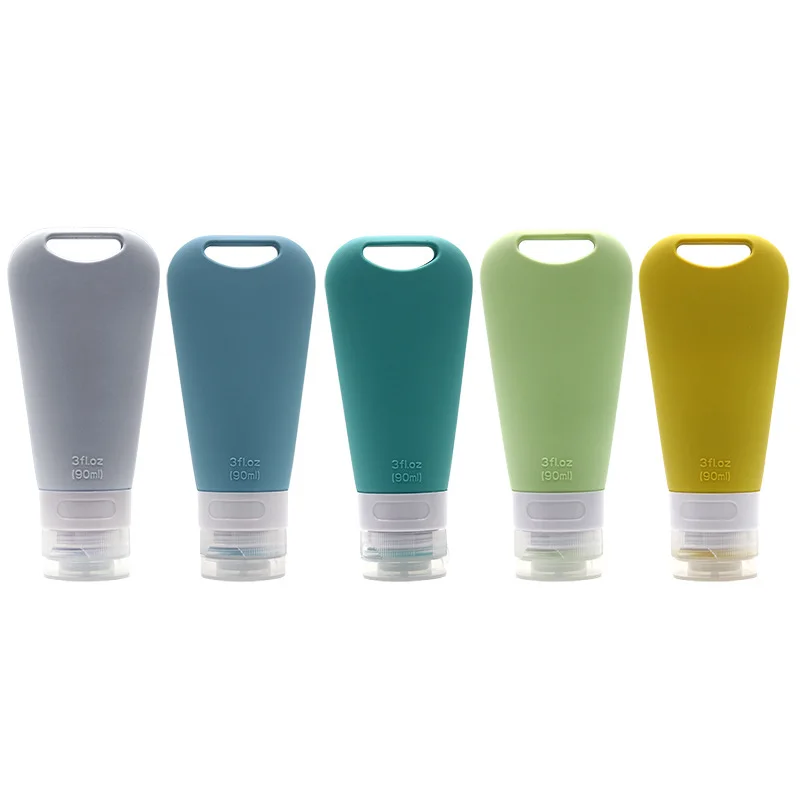 Mini Bouteille à Presser en Silicone, Récipient Cosmétique, Réutilisable, pour Shampoing Gel Douche, Format de Voyage, pour Tous les Jours