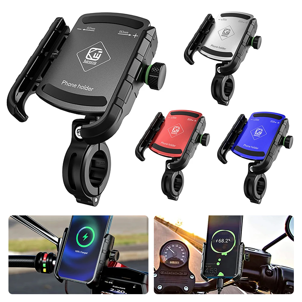 

Motorcycle Bicycle Phone Holder Handlebar Mount 360° Rotation Bike Mobile Phone Holder Aluminum Alloy for 3.5-6.5inch Cellphone