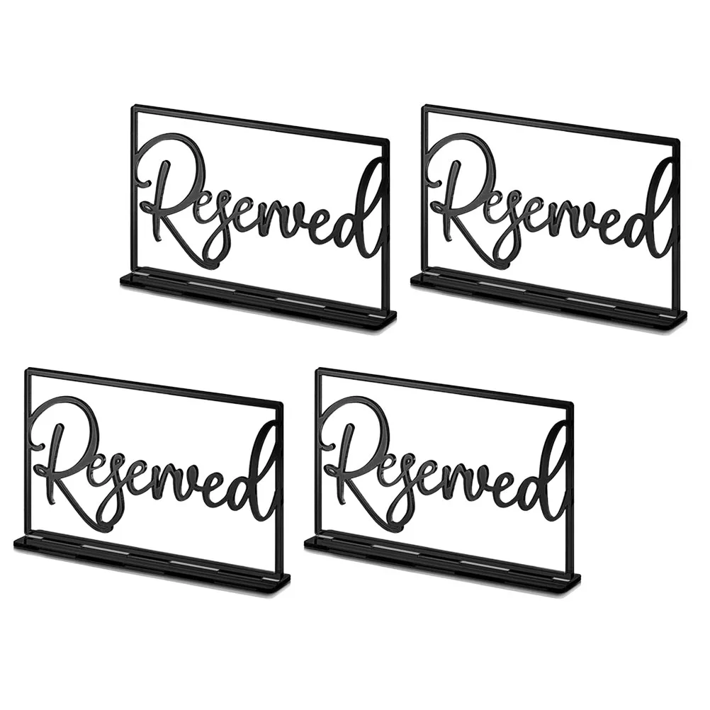 

4Pcs Acrylic Reserved Table Sign Wedding Party Seating Reserved Signs for Restaurant Banquets and Conference Rooms
