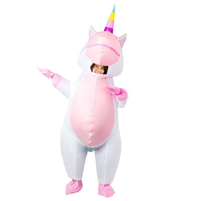 Unicorn Inflatable Costume Halloween Decoration Full Body Air Blow Up Man and Women Men Adult Carnival Mascot Christmas Cosplay